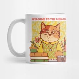 Library Welcome Librarian Cat Mug